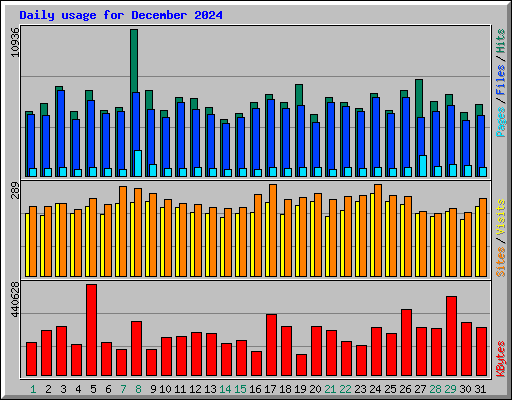 Daily usage for December 2024