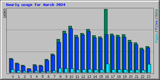 Hourly usage for March 2024